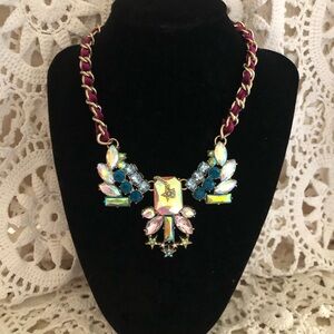 NWOT Vintage Betsey Johnso Elegant Multicolor Statement Necklace